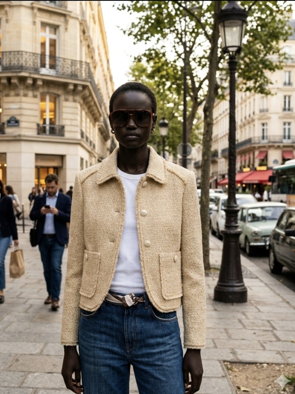 ME+EM Beige Bouclé Shirt Jacket